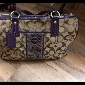 Coach Purple snakeskin bag